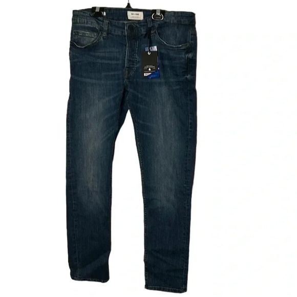 30” X 32” ONLY & SONS Regular denim blue jeans . Button fly .Embellished buttons - Picture 2 of 10